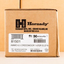 Image of 6.5MM CREEDMOOR ammo by Hornady that's ideal for precision shooting.