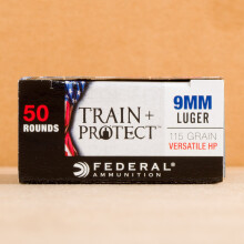 Image of 9mm Luger ammo by Federal that's ideal for home protection, training at the range.