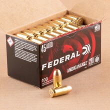 Image of Federal .45 Automatic pistol ammunition.