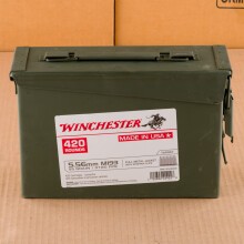 An image of bulk 5.56x45mm ammo made by Winchester at AmmoMan.com.
