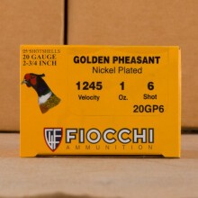 Great ammo for hunting pheasant, upland bird hunting, these Fiocchi rounds are for sale now at AmmoMan.com.