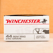 Image of Winchester 44 Remington Magnum pistol ammunition.