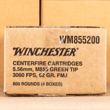 Image detailing the brass case and boxer primers on 800 rounds of Winchester ammunition.