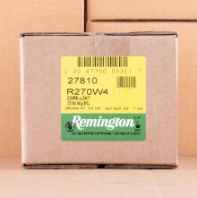 A photo of a box of Remington ammo in 270 Winchester.