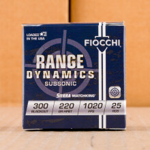 Photo of 300 AAC Blackout Hollow-Point Boat Tail (HP-BT) ammo by Fiocchi for sale.