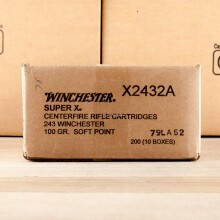 Image of Winchester 243 Winchester rifle ammunition.