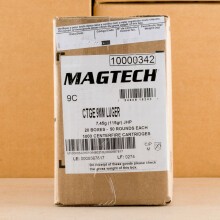 Photo of 9mm Luger JHP ammo by Magtech for sale at AmmoMan.com.