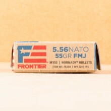 Photo of 5.56x45mm FMJ ammo by Hornady for sale.