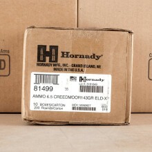 An image of 6.5MM CREEDMOOR ammo made by Hornady at AmmoMan.com.