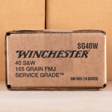 Image of Winchester .40 Smith & Wesson pistol ammunition.