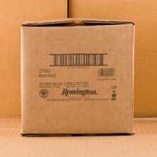 Image of 243 Winchester ammo by Remington that's ideal for hunting wild pigs, whitetail hunting.