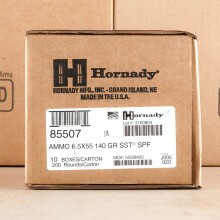 An image of 6.5 x 55 Swedish ammo made by Hornady at AmmoMan.com.