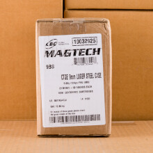 An image of 9mm Luger ammo made by Magtech at AmmoMan.com.