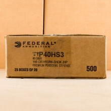 Image of .40 Smith & Wesson ammo by Federal that's ideal for home protection.