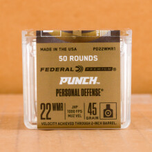  rounds of .22 WMR ammo with JHP bullets made by Federal.