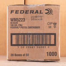 An image of .40 Smith & Wesson ammo made by Federal at AmmoMan.com.