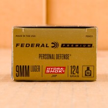 Image of Federal 9mm Luger pistol ammunition.
