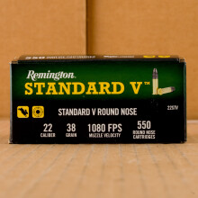 A box of Remington ammo in .22 Long Rifle that's often used for hunting varmint sized game, training at the range.