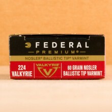 A photo of a box of Federal ammo in .224 Valkyrie.