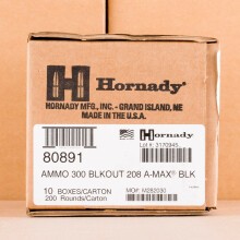 Image of 300 AAC Blackout ammo by Hornady that's ideal for precision shooting, training at the range.