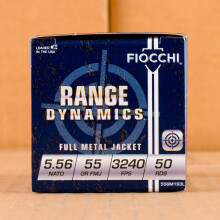 Image of 5.56x45mm ammo by Fiocchi that's ideal for training at the range.