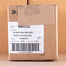 Image of Federal .40 Smith & Wesson pistol ammunition.