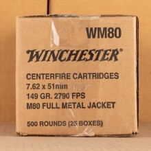 An image of 308 / 7.62x51 ammo made by Winchester at AmmoMan.com.