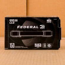 A photograph detailing the bulk 223 Remington ammo with FMJ bullets made by Federal.