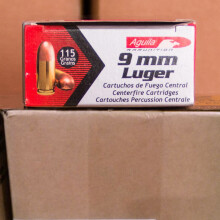 Image of 9mm Luger ammo by Aguila that's ideal for training at the range.