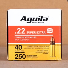 Photograph showing detail of 22 LR AGUILA SUPER EXTRA 40 GRAIN CPRN (2000 ROUNDS)