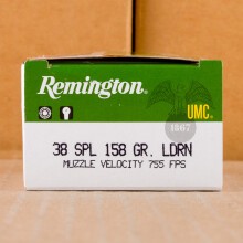 Photo of 38 Special Lead Round Nose (LRN) ammo by Remington for sale at AmmoMan.com.