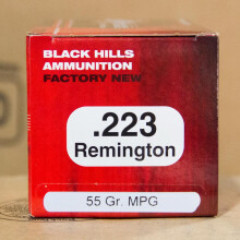 An image of 223 Remington ammo made by Black Hills Ammunition at AmmoMan.com.