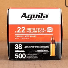 Photo detailing the 22 LR AGUILA 38 GRAIN CPHP (2000 ROUNDS) for sale at AmmoMan.com.