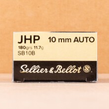 Photo of 10mm JHP ammo by Sellier & Bellot for sale at AmmoMan.com.