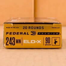 A photo of a box of Federal ammo in 243 Winchester.