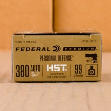 An image of .380 Auto ammo made by Federal at AmmoMan.com.