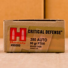 Image of .380 Auto ammo by Hornady that's ideal for home protection.