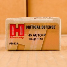 Image of Hornady .45 Automatic pistol ammunition.