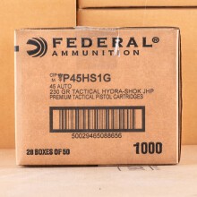 Image of Federal .45 Automatic pistol ammunition.