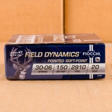 An image of 30.06 Springfield ammo made by Fiocchi at AmmoMan.com.