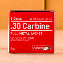 Photo of .30 Carbine FMJ ammo by Aguila for sale.