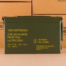 Image of the 5.56X45 PRVI PARTIZAN 55 GRAIN FMJBT M193 (1000 ROUNDS IN AMMO CAN) available at AmmoMan.com.