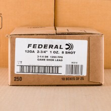 Photograph of Federal 12 Gauge #8 shot for sale at AmmoMan.com