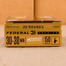 Image of 30-30 Winchester ammo by Federal that's ideal for whitetail hunting.