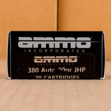 Image of .380 Auto ammo by Ammo Incorporated that's ideal for home protection.