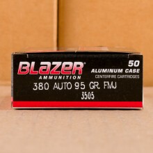 Image of Blazer .380 Auto pistol ammunition.