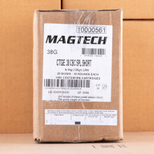 Image of Magtech 38 Special pistol ammunition.