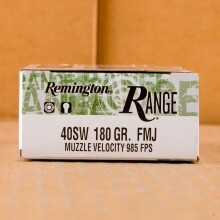 A photograph of 50 rounds of 180 grain .40 Smith & Wesson ammo with a FMJ bullet for sale.