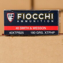 Image of Fiocchi .40 Smith & Wesson pistol ammunition.