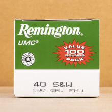 Image of .40 Smith & Wesson ammo by Remington that's ideal for precision shooting, shooting indoors, Subsonic, training at the range.